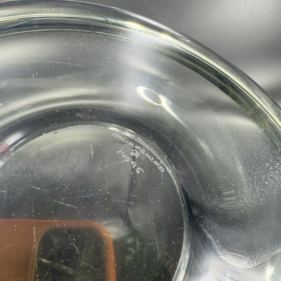 Vintage MCM Holmegaard Per Lutken Smoked Extra Large Art Glass Bowl Dish Signed - Picture 10 of 16